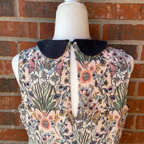 LC Lauren Conrad Sleeveless Peter Pan Collar Floral Dress, Women's Size 12 - Picture 8 of 11